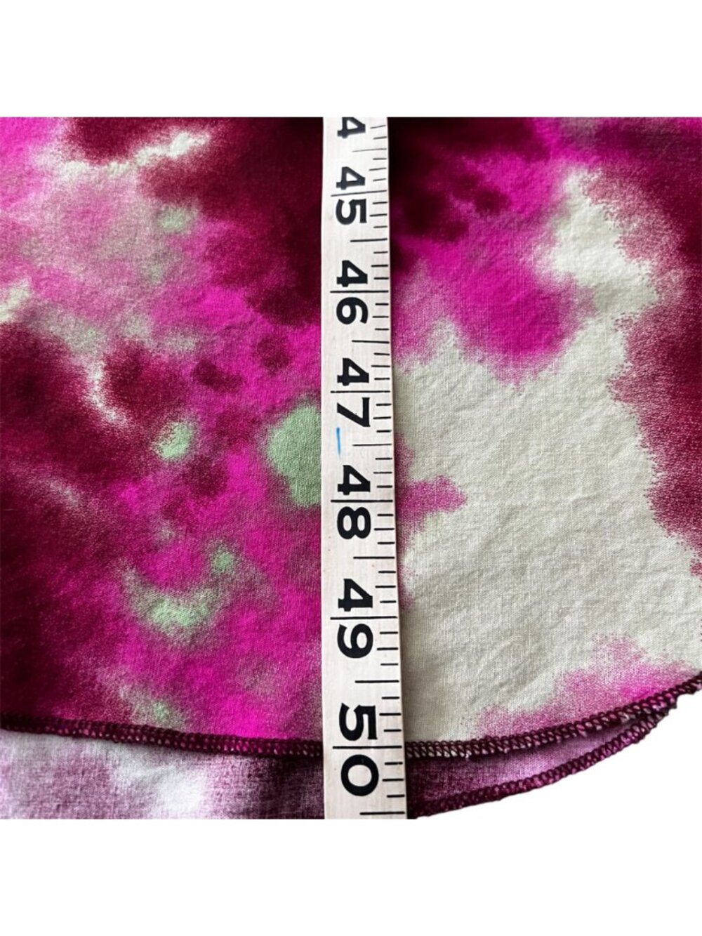 Tie-Dye Pink & Burgundy Kaftan Dress With Woven Front Flowy Size Free - Picture 5 of 8